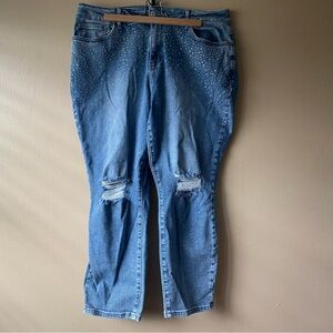 Judy Blue Slim Fit Distressed Bedazzled Jeans